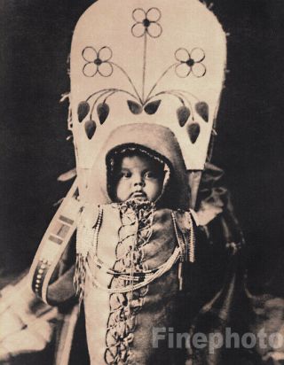 1900/72 Edward Curtis Folio Native American Indian Nez Perce Baby Photo 16x20