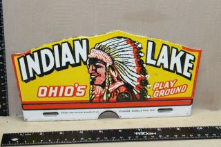 Indian Lake Ohio Play Ground Park Porcelain Metal Sign Gas Oil