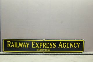 30 " Railway Express Agency Railroad Porcelain Sign Gas Oil Train Service Car
