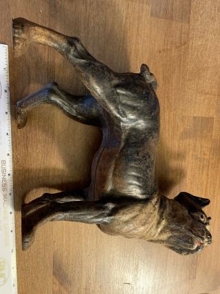 Vintage Hubley (?) Large Boston Terrier Cast Iron Doorstop From Early 1900’s