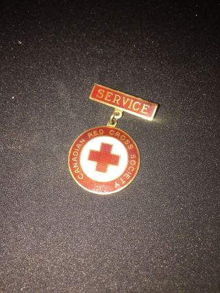 Ww2 Canadian Red Cross Society Service Medal.  Enameled.  Birks Sterling.  Named