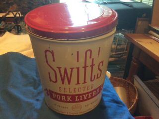 Vintage 10 Lb.  Swift’s Pork Livers Tin