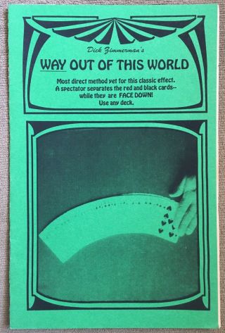Vintage 1992 Way Out Of This World Card Trick Routine By Dick Zimmerman