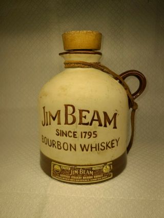Vintage Jim Beam Bourbon Whiskey Stoneware Jug Decanter