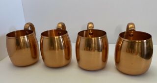 West Bend Aluminum Co Vintage Solid Copper Mugs Moscow Mule Set Of 4 Unpolished