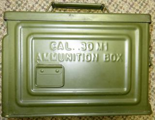 Ww2 Ammunition Ammo Box.  30 Cal M1 Us Army Crown Wwii Flaming Bomb