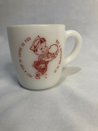 1960’s Big Boy Restaurants Milk Glass Coffee Mug