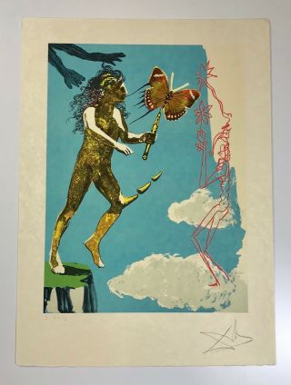 Salvador Dalí Release Of The Psychic Spirit Signed Lithograph Surrealist 1977