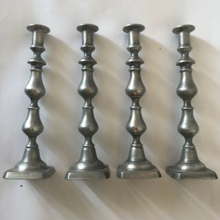 Vintage Colonial Casting Co (ccc) Pewter 4 12” Candlesticks,  Meriden Conn
