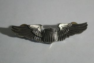 Wwii Amico Sterling Us Army Air Force Pilot Wings Pin Badge