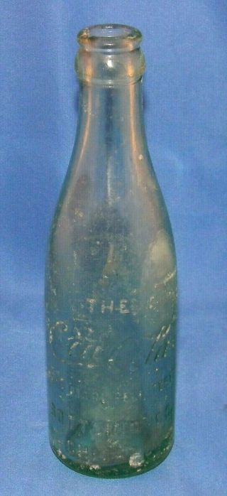 Vintage Straight Sided Coca - Cola Green Bottle Chicago