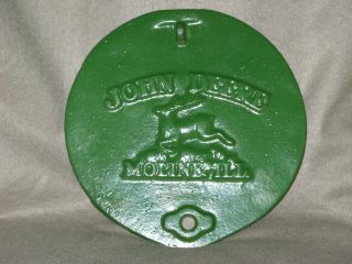 Vintage Cast Iron John Deere Moline Ill.  Corn Planter Lid,  Mancave Sign,  3 Avail