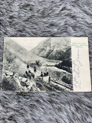 Rppc Canon De Santa Catarina Monterrey Nl Mexico Post Card Traveling Wagon 1906