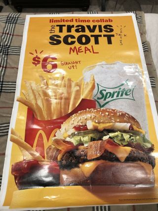 Travis Scott Mcdonalds Cactus Jack Poster Limited Time Collab (obtained Legally)