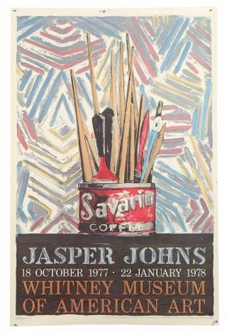 Jasper Johns Savarin Whitney Museum Vintage Exhibition Poster Lithograph