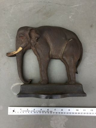 A Bradley And Hubbard Cast Iron Elephant Doorstop 7799