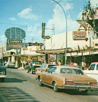 1960s Del Rio Tx Texas Ponces Curios Cadillac Bar Zapatas Guerrero Ave Postcard