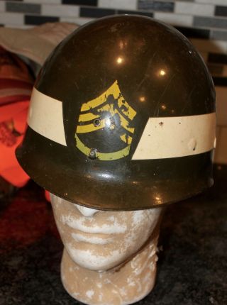 Ww2 Wwii U.  S.  Army Mp Helmet Liner 89th Infantry Painted