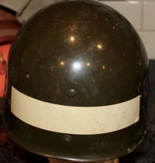 WW2 WWII U.  S.  ARMY MP HELMET LINER 89TH INFANTRY PAINTED 3