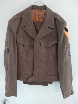 Ww2 Army Ike Jacket And Pants Cavalry Division Sgt