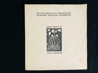 Ver Sacrum Vienna Secession 1903 8 Woodcuts Jugendstil Luksch - Makowsky