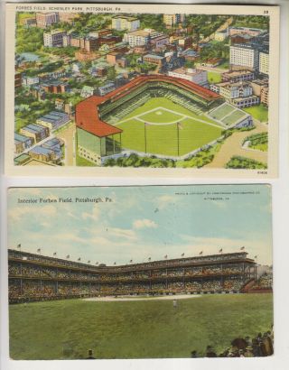 2 Vintage Postcards - Baseball - Forbes Field Pittsburgh Pa - Pirates