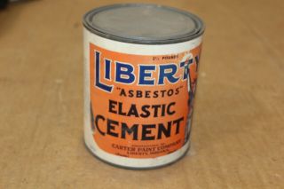 Rare Vintage Liberty Indiana 1920’s Plastic Asbestos Roof Cement Advertising Tin 2