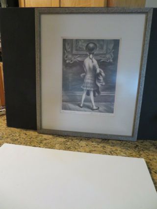 1940 Signed Lithograph - " Museum Visitor " By Lawrence Beall Smith - Framed