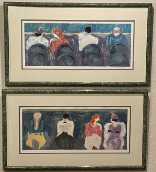 Barbara A Wood Act 1 & Act 2 Hand Signed Lithographs Limited Edition Framed