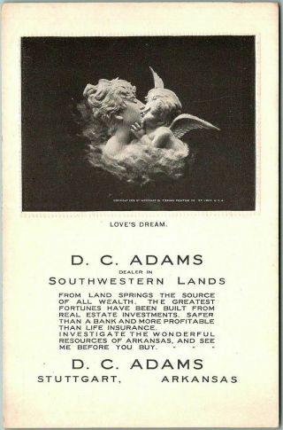 1910s Stuttgart,  Arkansas Postcard D.  C.  Adams Real Estate Land Co.  Advertising