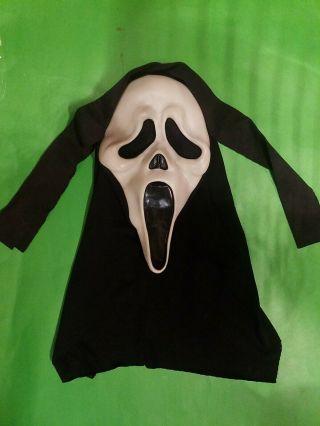 Vintage Scream Ghostface Mask Fun World Div Cotton Shroud Glows