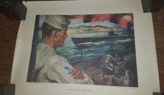Electric Boat Company Wwii Propaganda Prints 1943 19 " X 24 "