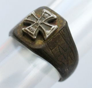 Ww2 Germany Ring 1914 Iron Cross Sterling Silver German Soldier 