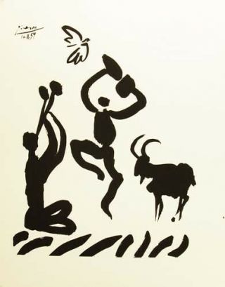 Pablo Picasso - La Danse Du Berger - Joueur De Flute - Serigraph - 1970 