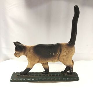 Vintage Cast Iron Black Cat Boot Scraper,  Door Stop,  Figurine (8 Lbs)