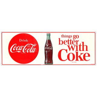 Coca - Cola Things Go Better With Coke 1960s Wall Decal Restaurant Kitchen Decor