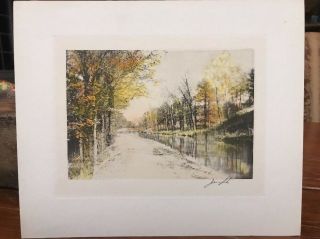 Joesph Mallord William Turner Colored Etching Signed In Pencil Joesph 8.  5”x10”