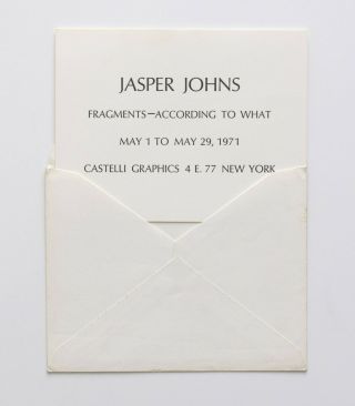 Jasper Johns,  Invitation “fragments - According To What” Castelli Graphics,  May 1 -