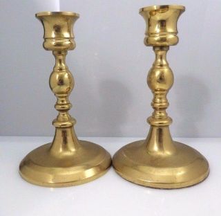 Vintage Hampton Brass Candle Holders Candlesticks Set 2 Taper Taiwan 5 " Tall