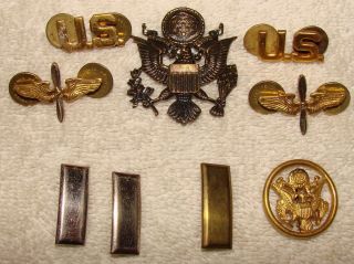 Wwii Army Air Corps Insignias,  Wac Hat Badge,  Blackinton Pin Back Insignia
