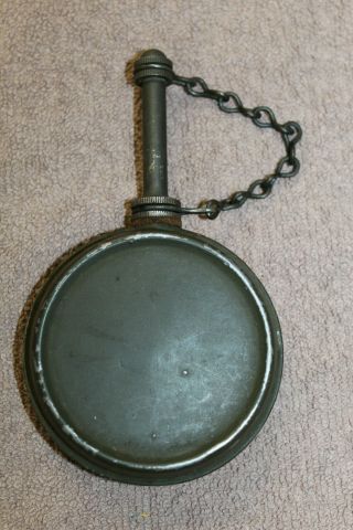 Ww2 German Army Mg 34/42 Metal Drum Oiler Can W/screw Off Cap On Chain