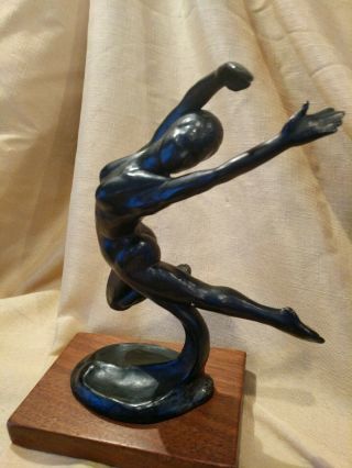 Bronze Art deco dancer sculpture signed by S.  Kadish 1/7 made in 1982 2