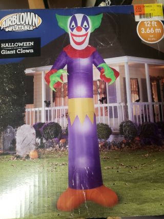 Halloween 12 Ft Scary Clown Gemmy Airblown Inflatable