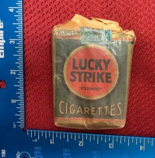 Vintage Green Ww2 Pack Of Lucky Strikes Cigarettes 105c