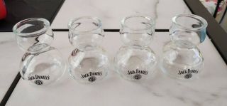 Vintage set of 4 Jack Daniels Old No.  7 Whiskey On Water Chaser Shot Glasses 2