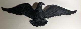 Bald Eagle Cast Iron 20” Black Wall Decor Primitive Folk Art Metal Plaque
