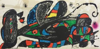 Joan Miro Escultor Iran 1974 Plate Signed Lithograph Art With Certificate