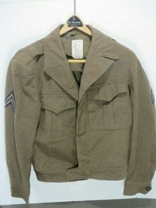 Ww2 Us Army 2nd Division Ike Jacket Large Size 40r With Laundry Number