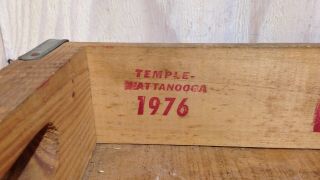 Vintage 1976 Pepsi Cola Soda Wood Crate Metal Trim Temple Chattanooga 2