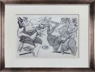 Le Corbusier Lithograph Signed Limited Edition " Violences ",  W/frame